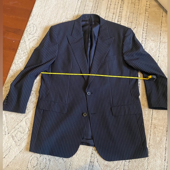 Men’s blue pinstripe coat custom from gariane Dallas-VITALE BARBERIS CANONICO - Picture 2 of 11
